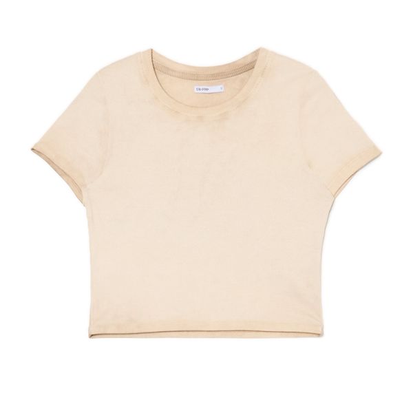 Cropp Cropp - Изчистена тениска - бежово