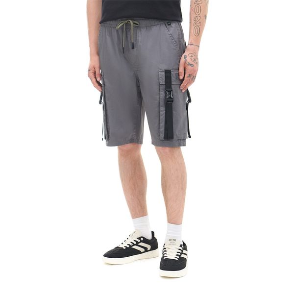 Cropp Cropp - Изчистени къси панталони - тъмносиво