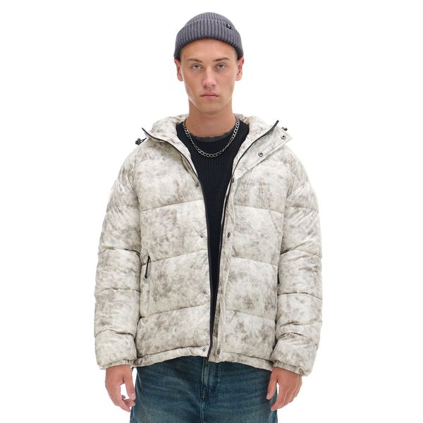 Cropp Cropp - Капитонирано яке puffer с качулка - бял