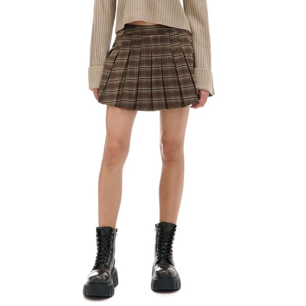 Cropp Cropp - Карирана мини пола - бежово