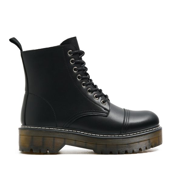 Cropp Cropp - Кожени боти - черeн