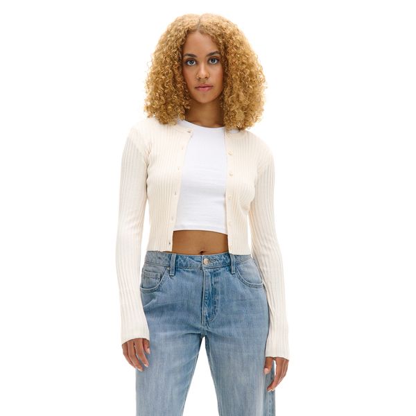 Cropp Cropp - Къс пуловер - кремаво