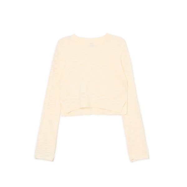 Cropp Cropp - Къс пуловер - кремаво