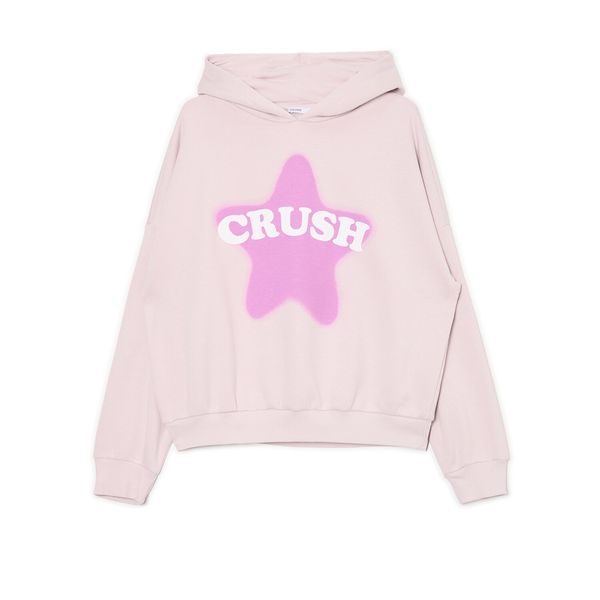 Cropp Cropp - Къс суитшърт - лавандула