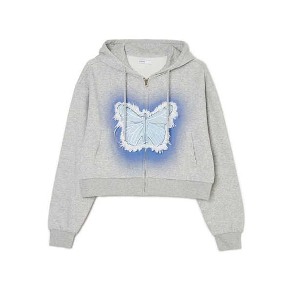 Cropp Cropp - Къс суитшърт - Светло сиво