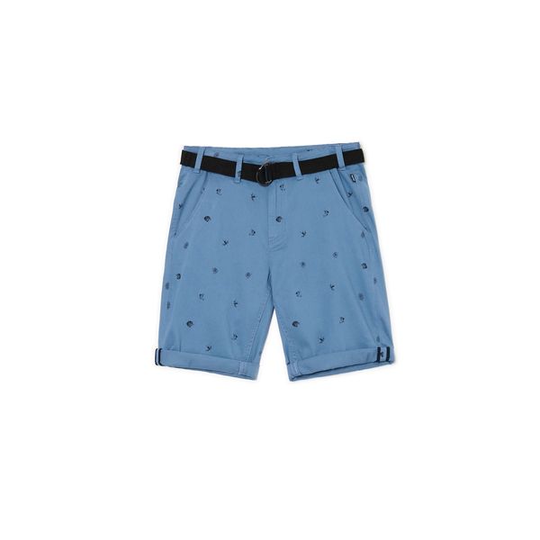 Cropp Cropp - Къси панталонки с колан - светлосиньо