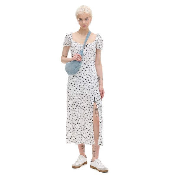 Cropp Cropp - Миди рокля с флорален десен - бял