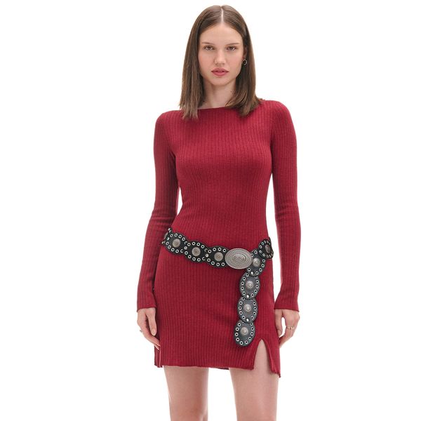 Cropp Cropp - Мини рокля с дълги ръкави - кестеняв