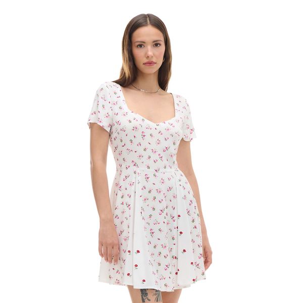 Cropp Cropp - Мини рокля с флорален десен - бял