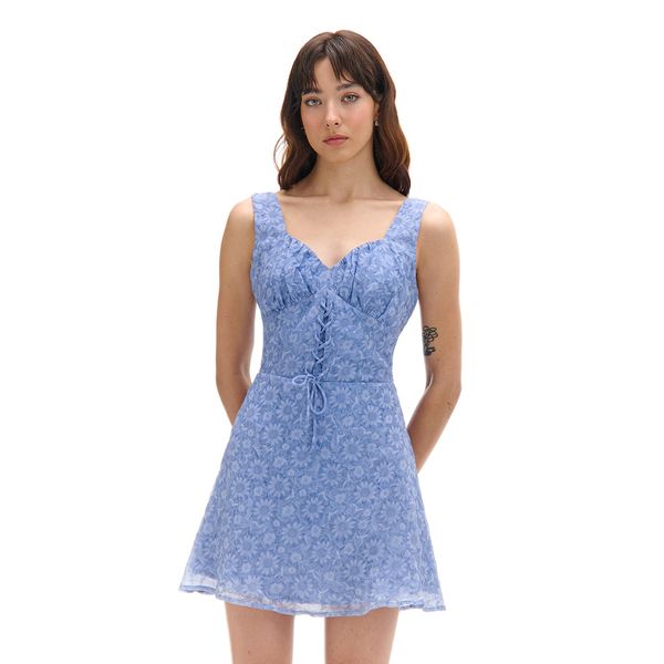 Cropp Cropp - Мини рокля с флорален десен - светлосиньо