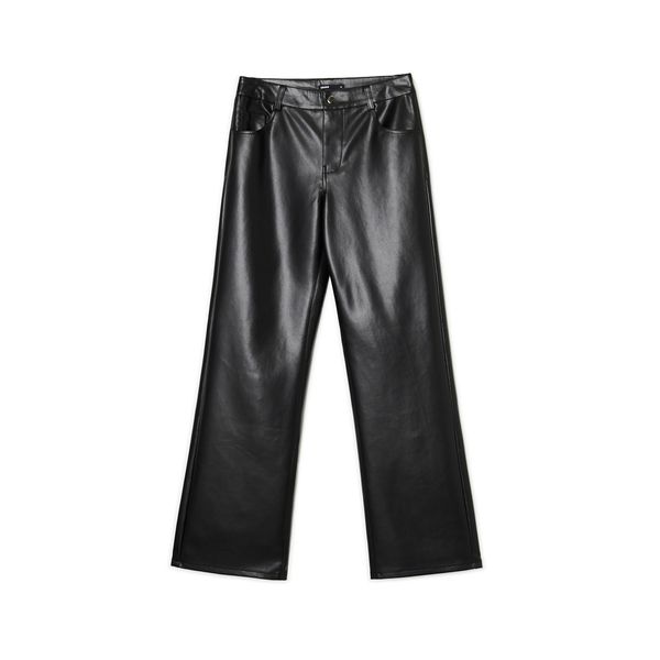 Cropp Cropp - Панталон от изкуствена кожа - черeн