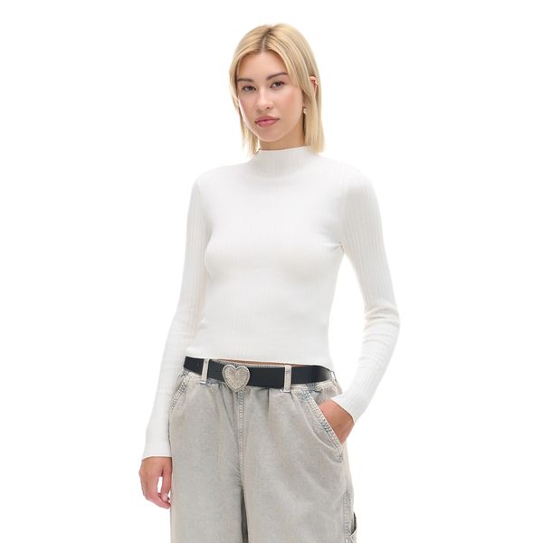 Cropp Cropp - Пуловер полуполо - кремаво