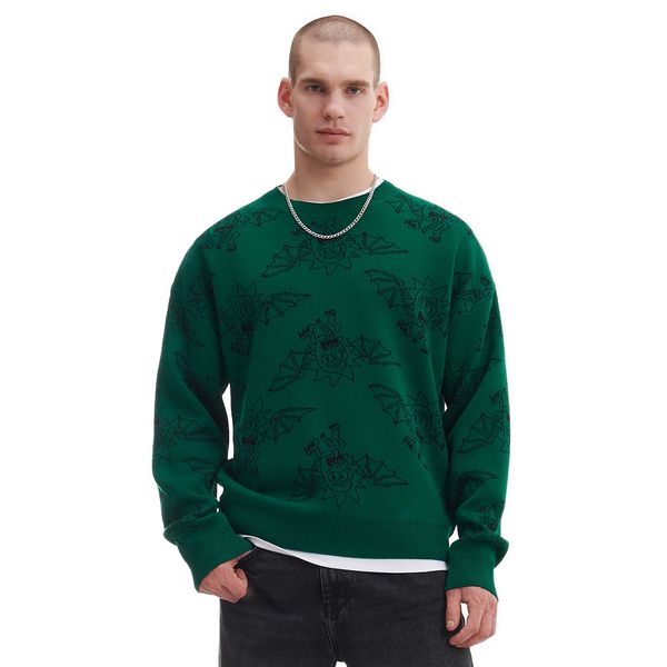 Cropp Cropp - пуловер Rick and Morty - тъмнозелено