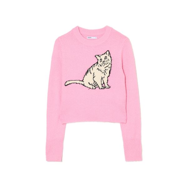 Cropp Cropp - Пуловер с принт - пастелнорозово