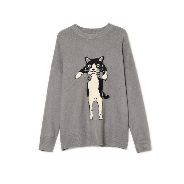 Cropp Cropp - Пуловер с принт - Светло сиво