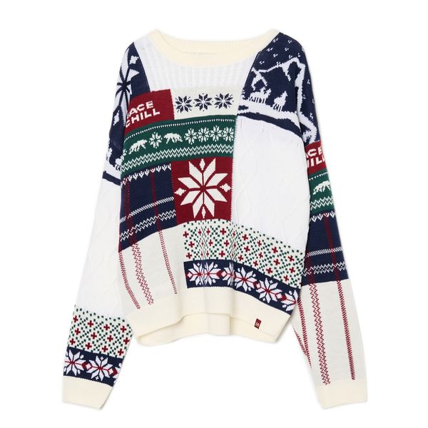 Cropp Cropp - Пуловер с щампа - кремаво