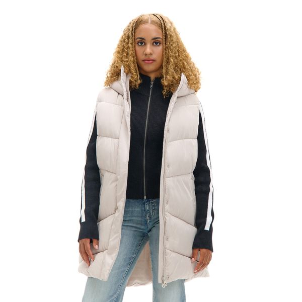 Cropp Cropp - Quilted vest with a hood - бежово