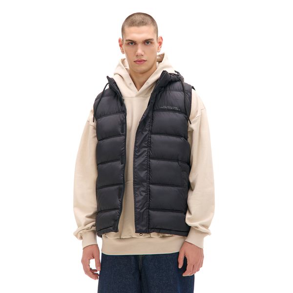 Cropp Cropp - Quilted vest with a hood - черeн