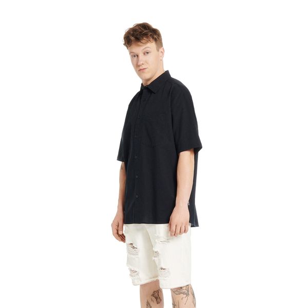 Cropp Cropp - Риза с къс ръкав - черeн