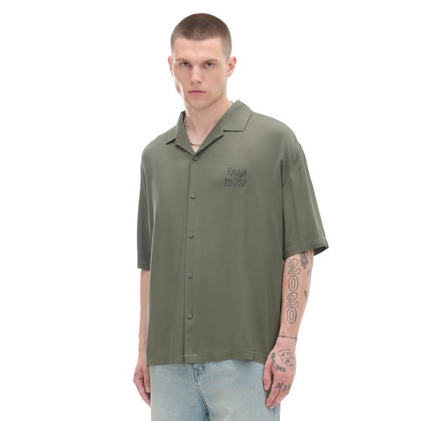 Cropp Cropp - Риза с къс ръкав - маслинено