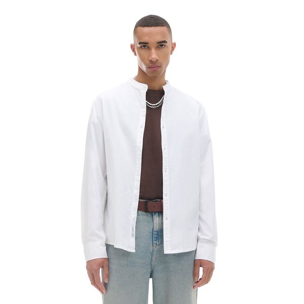 Cropp Cropp - Риза с яка мандарин - бял