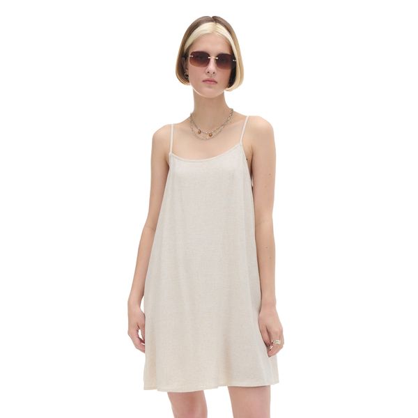 Cropp Cropp - Рокля с тънки презрамки - кремаво