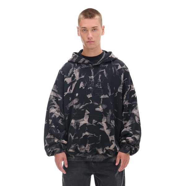 Cropp Cropp - Шарен суитшърт с качулка - тъмносиво