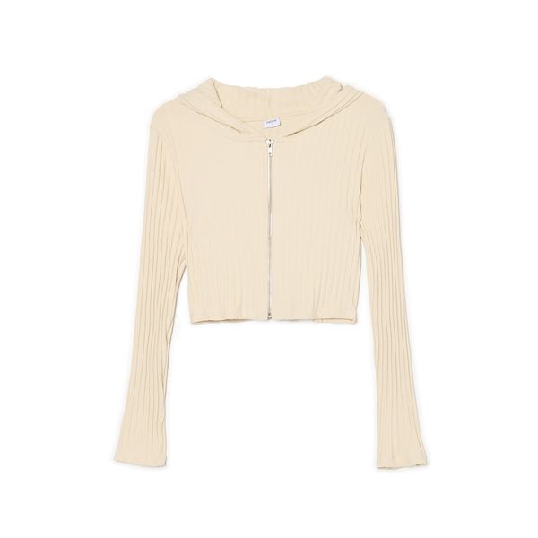 Cropp Cropp - Суитшър с цип - бежово