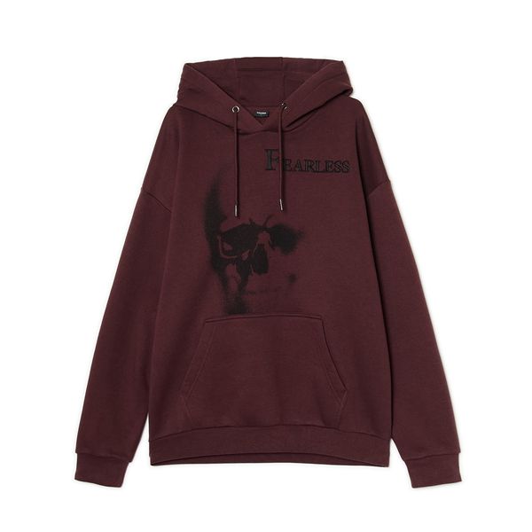 Cropp Cropp - Суитшър с качулка - кестеняв