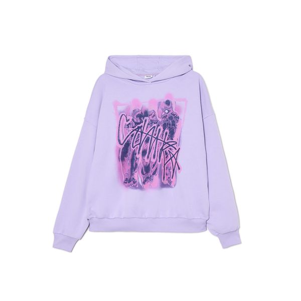 Cropp Cropp - Суитшър с качулка - лавандула