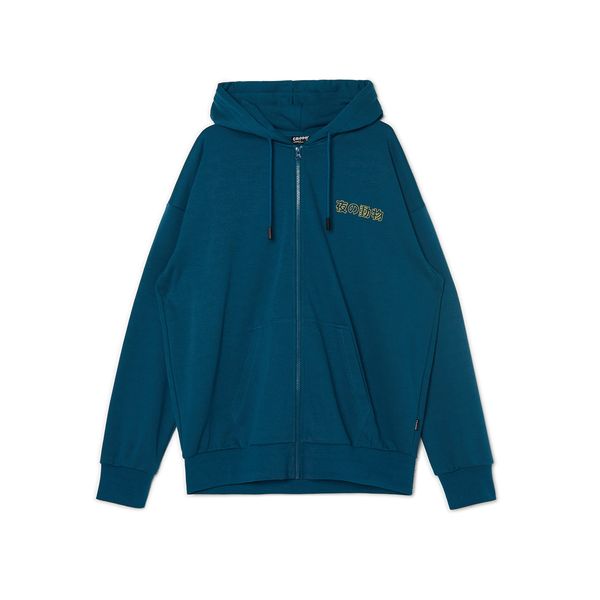 Cropp Cropp - Суитшърт с качулка и принт - аква