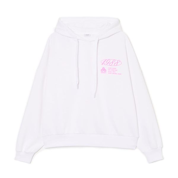 Cropp Cropp - Суитшърт с качулка и принт - бял