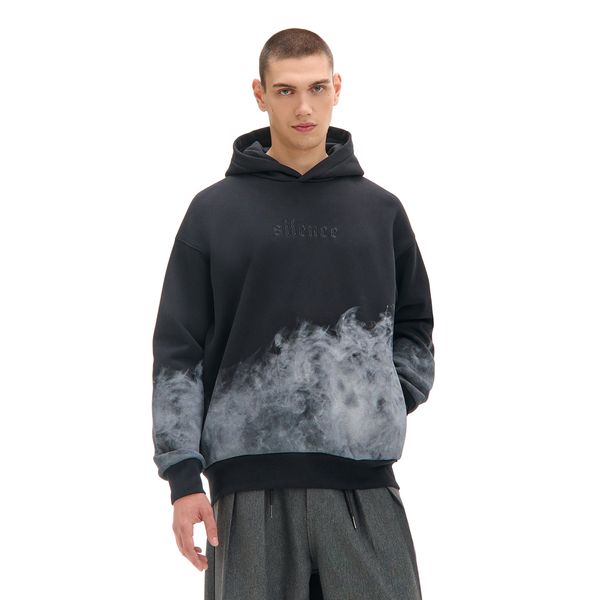 Cropp Cropp - Суитшърт с качулка и принт - черeн