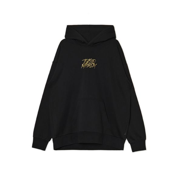 Cropp Cropp - Суитшърт с качулка и принт - черeн