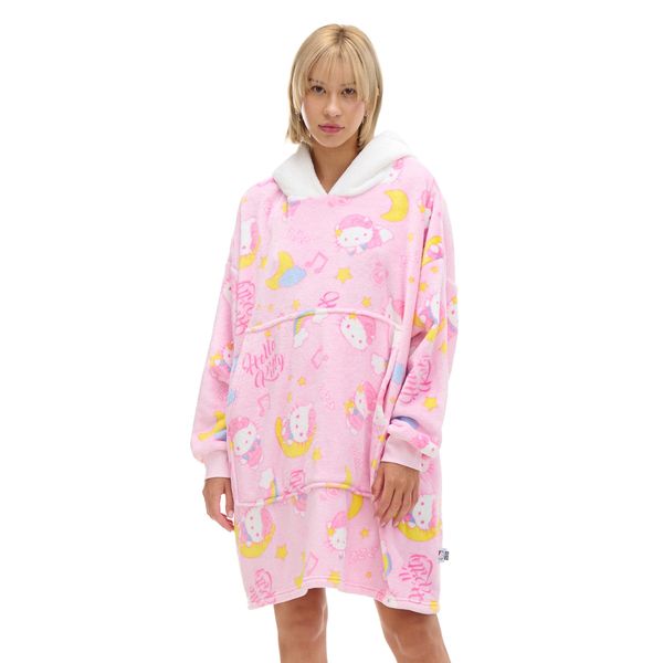 Cropp Cropp - Суитшърт с качулка и принт Hello Kitty - пастелнорозово