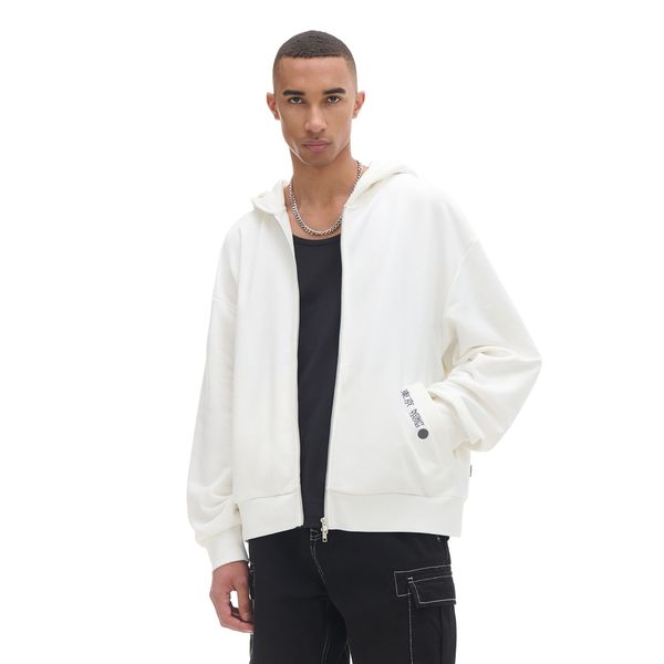 Cropp Cropp - Суитшърт с качулка и принт - кремаво