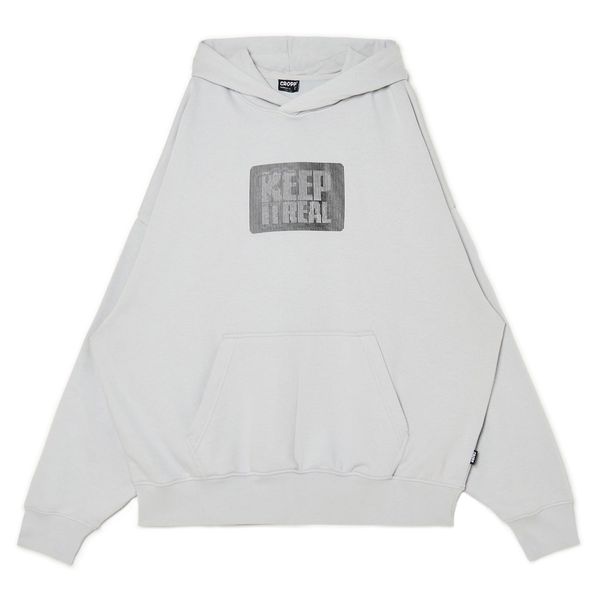 Cropp Cropp - Суитшърт с качулка и принт - Светло сиво