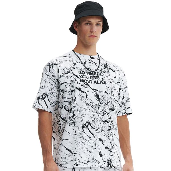 Cropp Cropp - Тениска с цялостен принт - бял