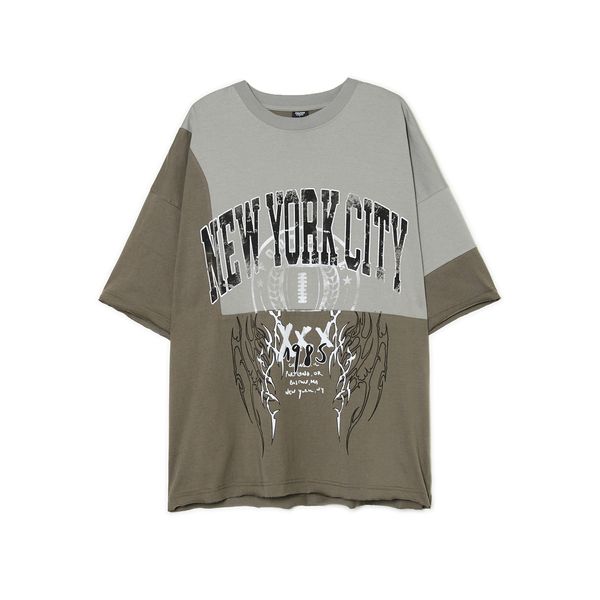 Cropp Cropp - Тениска с принт - средно сиво