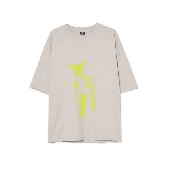 Cropp Cropp - Тениска с принт - Светло сиво