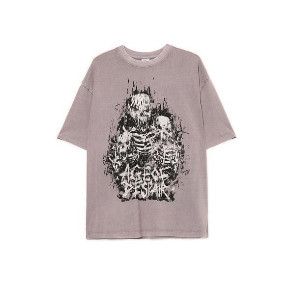 Cropp Cropp - Тениска с принт - тъмносиво