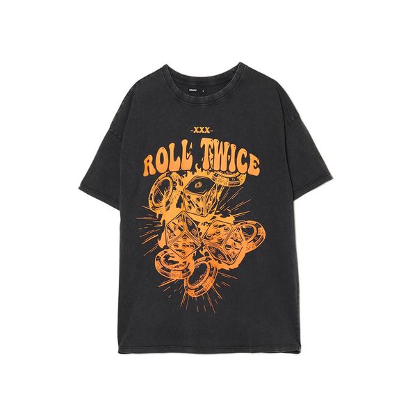 Cropp Cropp - Тениска с принт - тъмносиво