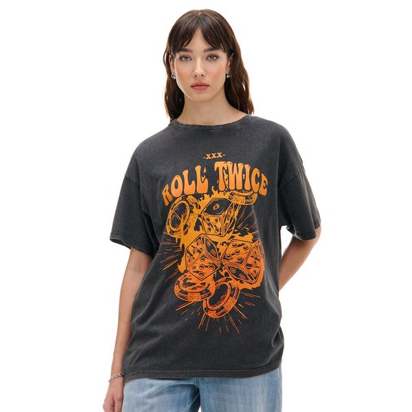 Cropp Cropp - Тениска с принт - тъмносиво