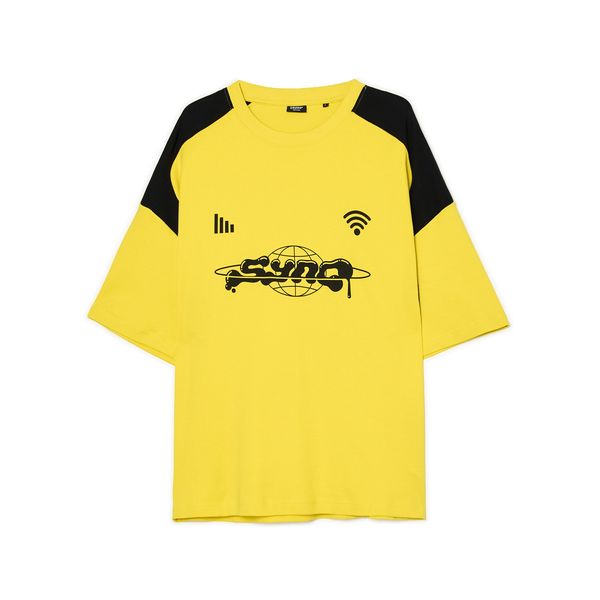 Cropp Cropp - Тениска с принт - жълт