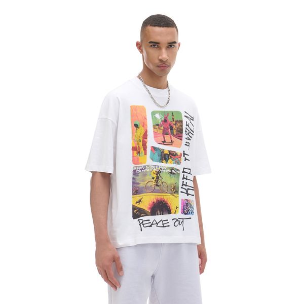 Cropp Cropp - Тениска с щампа - бял