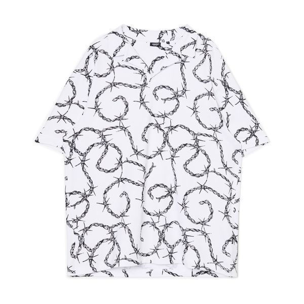 Cropp Cropp - Тениска с яка с принт - бял