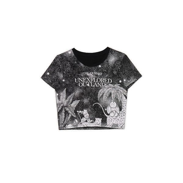 Cropp Cropp - Топ с принт - черeн