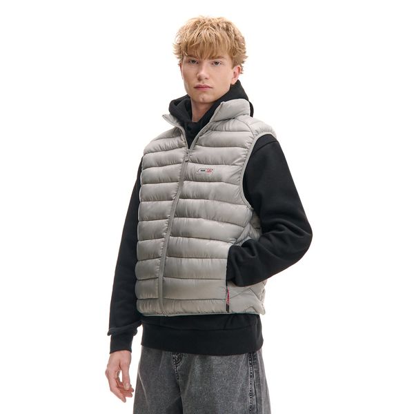 Cropp Cropp - Ватиран елек с висока яка - Светло сиво