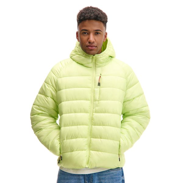 Cropp Cropp - Ватирано яке с качулка - светлозелено