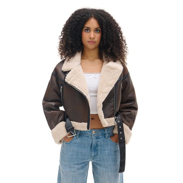 Cropp Cropp - Яке байкър - кaфяв